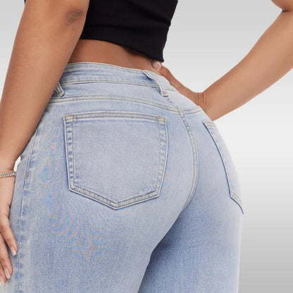 Mid-Low Rise Stretch Wide-Leg Baggy Jeans